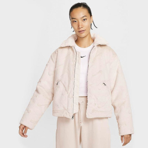 NIKE耐克外套运动休闲保暖人造毛皮女装翻领夹克FV8020-104 C