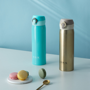 BRK 保温杯德国哈雷弹跳杯304不锈钢水杯真空保温保冷500ML大容量儿童男女学生杯子办公家用车载便携