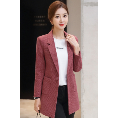 FISHBASKET网红小西装女风衣厚西服新款韩版中长款大衣气质休闲呢子外套风衣女