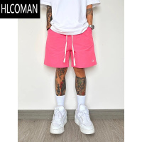 HLCOMAN蓝色多巴胺冰丝速干沙滩短裤男夏薄款潮牌家居不过膝4四分凉裤子