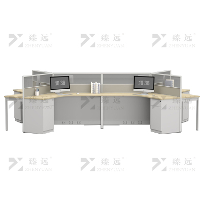 臻远 ZYGW-122屏风工作卡位职员桌办公桌 异型六人位