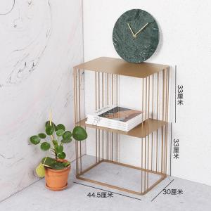 森美人北欧小茶几现代简约轻奢边几柜小窄高金色u型铁艺置物架多功能