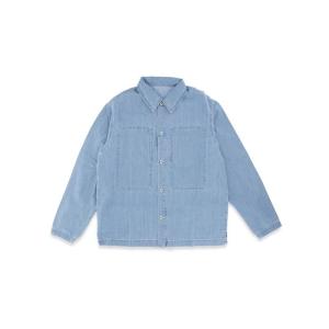 高田贤三(Kenzo)男款徽标牛仔外套长袖衬衫领胸前双袋经典百搭休 蓝色 L