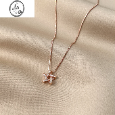 JiMi时尚气质五角星项链2022年新款轻奢小众设计高级感女生锁骨链简约