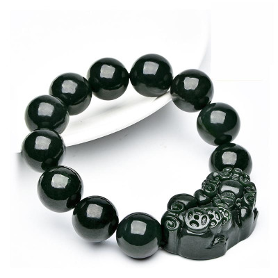 臻玉盈天然正品和田玉手链男款和田玉手串青玉佛珠链玉石礼物玉器情侣自戴送人收藏民族风