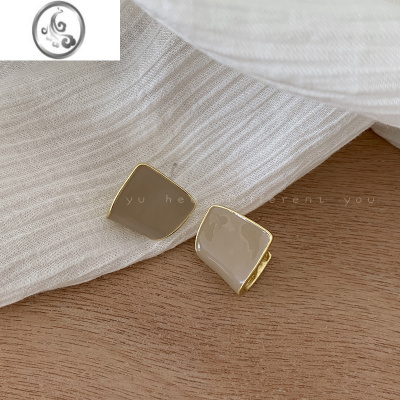 JiMi莫兰迪色滴釉耳环女港风复古气质高级感耳钉ins秋冬小众设计耳饰