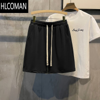 HLCOMAN 透气百搭夏季休闲运动短裤男士简约抽绳直筒裤时尚韩版中裤