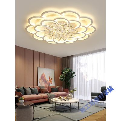 苏宁放心购 客厅大灯水晶灯现代简约大气家用轻奢灯具2020新款圆形卧室吸顶灯