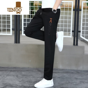 YANXU秋季运动裤男士裤子宽松男裤加绒直筒裤装帅气学生休闲裤长裤