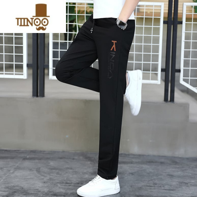 YANXU秋季运动裤男士裤子宽松男裤加绒直筒裤装帅气学生休闲裤长裤