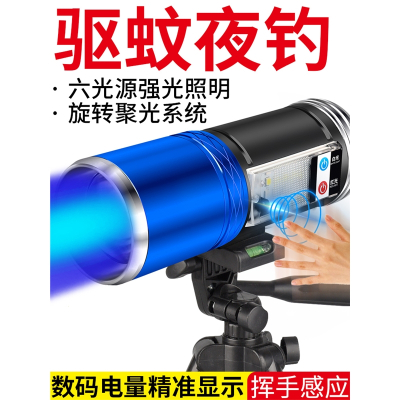 银诺夜钓灯蓝光钓鱼灯超亮氙气强光台钓装备紫光大功率手电筒