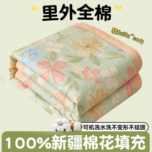 全棉棉花夏被空调被纯棉可机洗水洗夏凉被夏季被芯薄被子