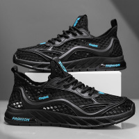 网面男鞋夏季透气网面日常百搭休闲厚底纯色运动风新款男士潮鞋