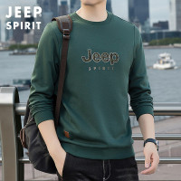 JEEP吉普2025秋透气时尚户外休闲时尚圆领简约字母长袖T恤衫