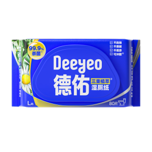 德佑 湿厕纸 三重植萃如厕清洁卫生湿巾 安全无刺激 80片/包*2包