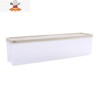 长方形塑料透明厨房日式面条保鲜盒创意带盖冰箱食品收纳盒储物盒 敬平 卡其色厨房收纳盒