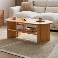 全友家居茶几原木风客厅实木茶几沙发收纳置物边桌家用茶桌