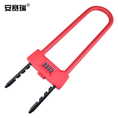 安赛瑞 玻璃门U型密码锁 锌合金+PC 整体长约430mm 红色 430831