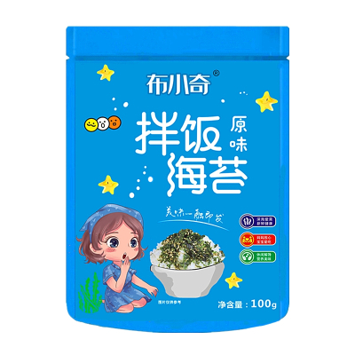 布小奇拌饭海苔原味100g/包宝宝爱吃深海紫菜健康美味原味100g/包