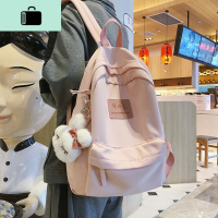 古着感双肩包女韩版潮高中大学生书包女森系简约百搭帆布校园背包NEW LAKE