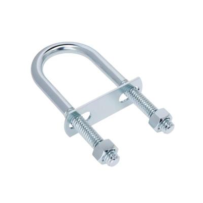 中锦科技 镀锌U型螺栓螺丝带挡板U形管夹管卡 M6*22*40mm 4.8级 套