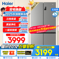 海尔(Haier)539L大容量三档变温黑金净化一级双变频WIFI智能联网旗舰新品 BCD-539WGHTDEDH9U1