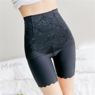 SUNTEK夏季冰丝高腰收腹裤安全裤女防走光加肥加大码提臀塑身内裤不卷边塑身美体裤