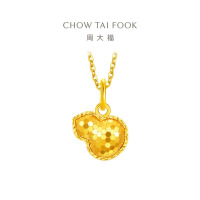 周大福爆闪拉丝葫芦黄金足金吊坠(工费:280计价)EOF1334生日礼物七夕礼物