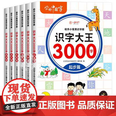 升级版识字大王3000字全套6册 识字书幼儿认字启蒙早教书籍学前班识字卡片一年级儿童绘本幼小衔接教材幼儿园学汉字神器写好