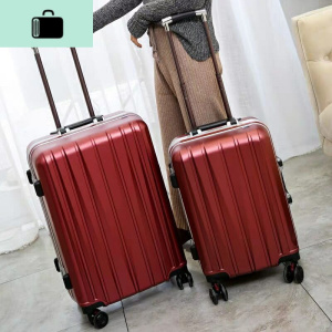 结婚箱子陪嫁箱新娘嫁妆箱酒红色铝框拉杆箱密码箱婚庆旅行箱登机NEW LAKE