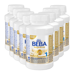 原装进口德国 雀巢(Nestle)BEBA贝巴至尊婴幼儿配方液态水奶 1段 200ml*12瓶