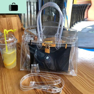 透明包包女2020夏季新款时尚单肩果冻铂金包百搭手提沙滩包斜挎包NEW LAKE女斜挎包