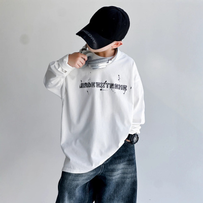 男童长袖T恤春秋款2026新款大男孩春季薄款卫衣潮t儿童春装打底衫