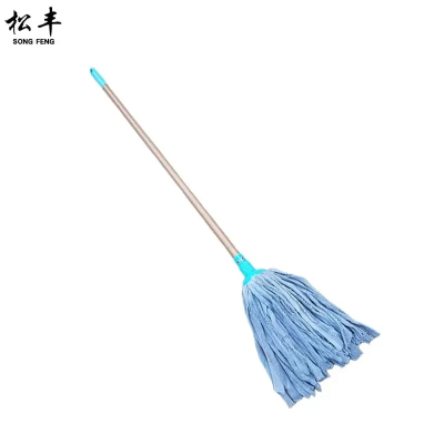 松丰(SONG FENG)不锈钢加长棉布不掉毛拖把墩布干湿两用拖布圆型拖把28.5cmX153cm把