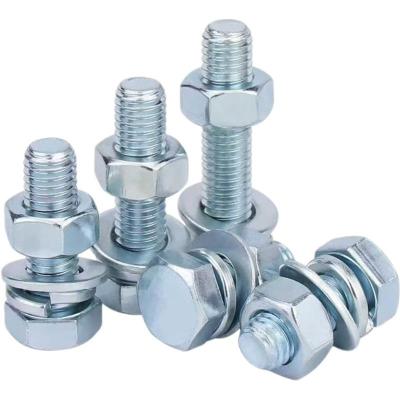 盛京联硕 4.8级镀锌外六角螺栓套装M12*20mm[螺栓+螺母+平弹垫]套