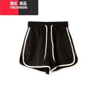 YIBUSHENG休闲短裤女季居家睡裤高腰复古宽松外穿显瘦跑步阔腿运动裤