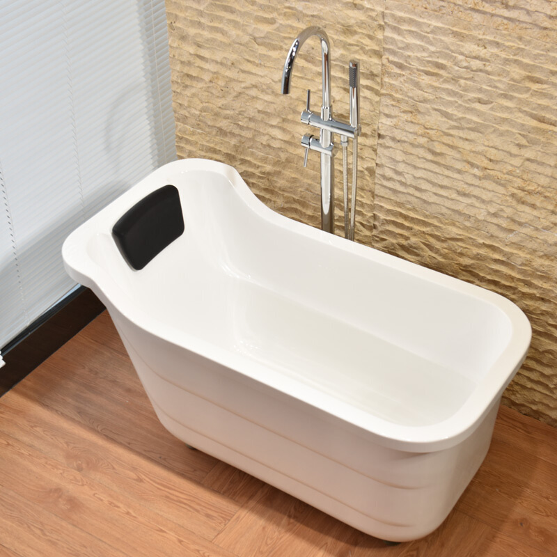 亚克力小户型独立高靠背家用保温小尺寸泡澡浴缸63公分宽波迷娜bomina