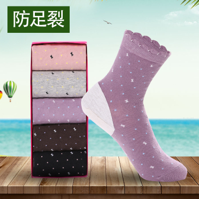 防裂袜子女足跟防裂纯棉秋冬防脚后跟干裂脚袜裂厚棉足跟型足裂袜