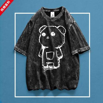 派位安(Pinefoldsafety)潮牌欧美男女纯棉宽松圆领短袖T恤网红学生情侣修身印花t恤打底衫