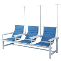 晋舰 输液椅医院诊所点滴吊针排椅大厅加固加厚候诊椅三人白板扶手蓝色