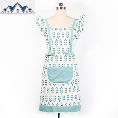 围裙家用厨房韩版可爱创意套装ins围裙餐厅公主家用文艺北欧时尚 三维工匠