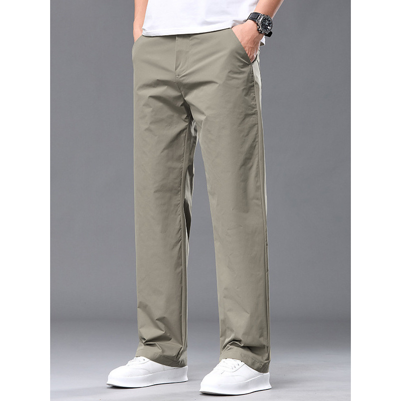 夏季薄款长裤男士宽松直筒冰丝凉感透气舒适百搭轻商务休闲裤男款