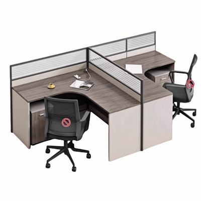 悦兴诚双人位办公桌含柜2400*1400*1100mm套