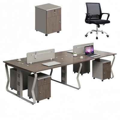 悦兴诚培训桌 四人位含柜椅240cm套