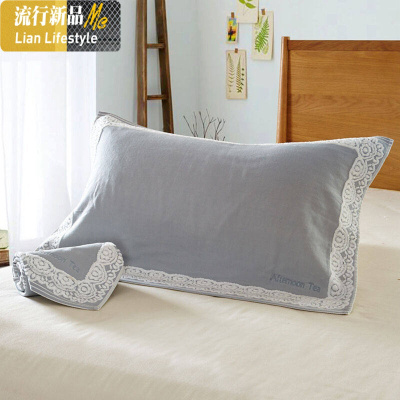 枕巾一对装 单人毛巾式枕头巾 欧式棉棉家用整巾学生枕头枕巾 三维工匠