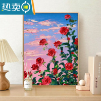 敬平玫瑰雏菊向日葵花卉diy数字油画填充色油彩画手工丙烯装饰画装饰画