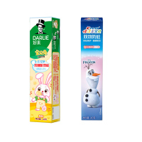 组合装 佳洁士双效防蛀儿童牙膏雪宝款2-12岁40克 DARLIE好来牙膏宝贝兔儿童牙膏橙味40g