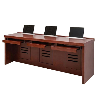 初嘉(CJ)DNZ-03智能会议学习培训桌多媒体升降桌智能培训电脑桌 三人位