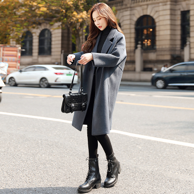 FISHBASKET大衣女中长款2020年冬季新款韩版小个子呢子加厚气质毛呢外套毛呢外套