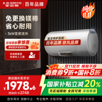 AO史密斯60升电热水器 专利免更换镁棒 金圭内胆 速热节能 纤美长款 大屏E60VC0 一级能效